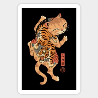 Tiger Cat Irezumi Magnet